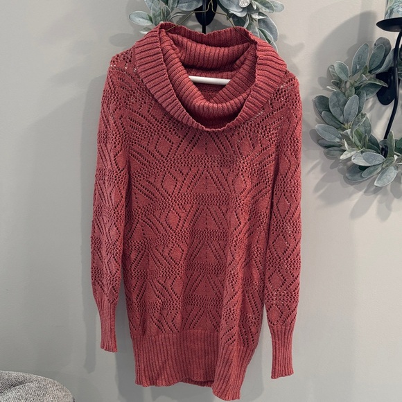 Unbranded Textured Cowl Neck Sweater - Rose - Picture 1 of 6